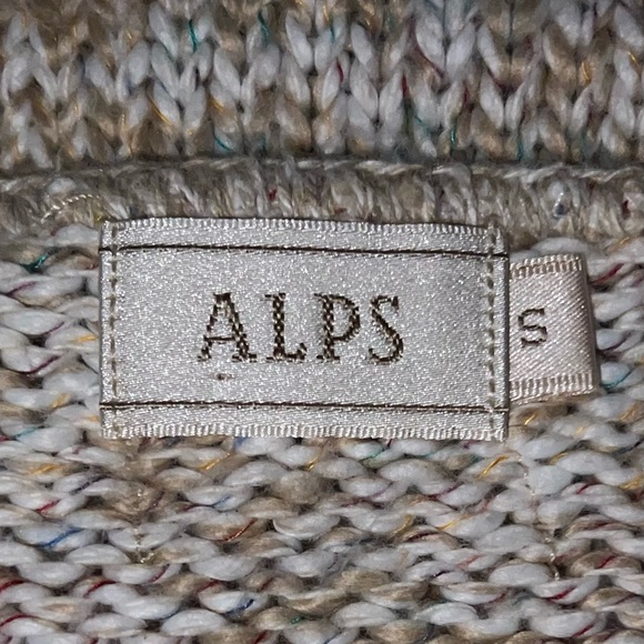 Vintage Alps Women’s Pullover v neck Sweater oatmeal tan Made In USA small - Picture 3 of 5